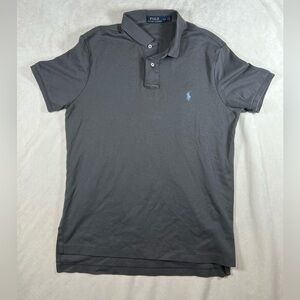 Men’s Polo Ralph Lauren Large Soft Cotton Classic Polo Shirt Gray/Green EUC
